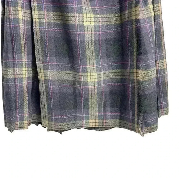 Vintage Al Jean Canada Inc. plaid pure virgin wool  pleated kilt skirt - Picture 8 of 12